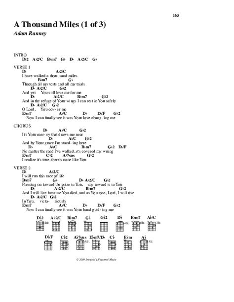 A Thousand Miles Chords PDF (Free Chapel) - PraiseCharts