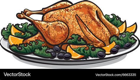 Roasted turkey Royalty Free Vector Image - VectorStock