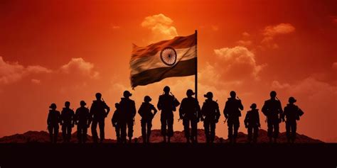 Premium AI Image | Group of Indian Soldiers Celebrating with India Flag Background India ...