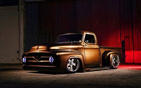 Download wallpapers Ford F-100, low rider, 1956 cars, retro cars ...