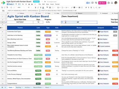 Agile Sprint Planning with Kanban | Spreadsheet Templates