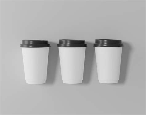 Premium Photo | White paper coffee cup mockup Realistic round package