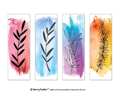 Watercolor Bookmarks | 120+ Ideas To Print For Free - World of Printables