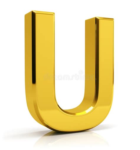 Gold letter U stock illustration. Illustration of alphabet - 120994561