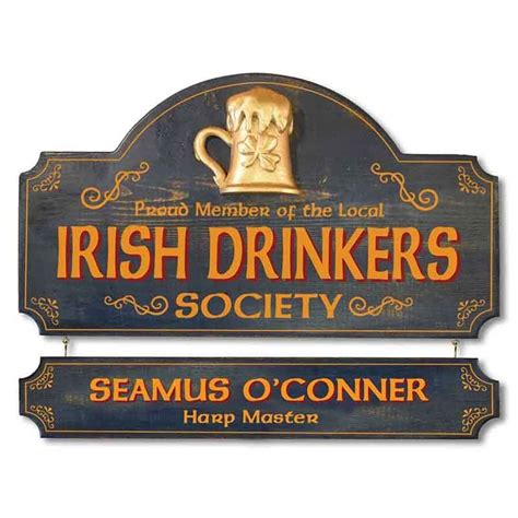 Irish Drinkers Society Vintage Pub Plaque | Pub signs, Wall signs, Vintage wood signs