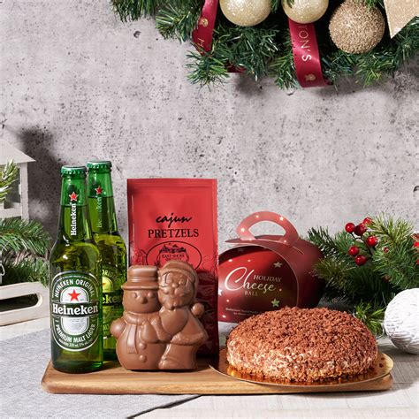 Christmas Heineken & Cheeseball Gift Basket – Beer gift baskets