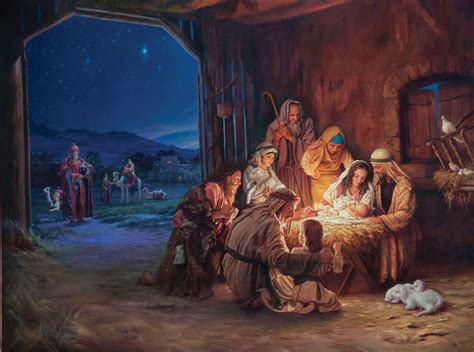 Christmas Paintings Nativity Scene