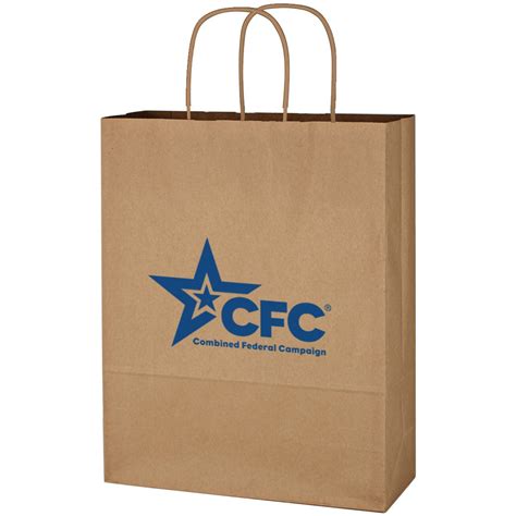 Promotional 10" x 13" Kraft Paper Brown Shopping Bags with Custom Logo ...