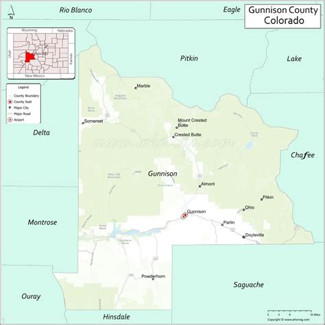 Map of Gunnison County, Colorado - Thong Thai Real