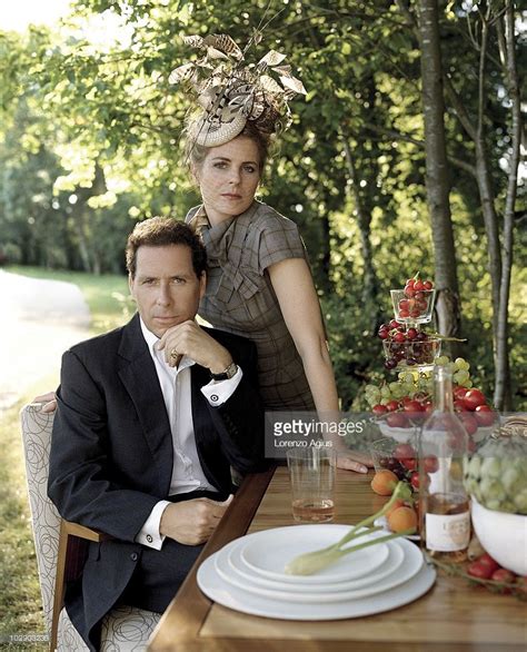 Viscount David Linley with his Wife Countess Serena Linley pose for a portrait shoot in London ...