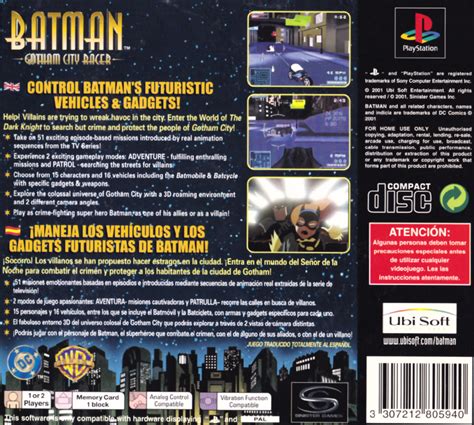 Batman: Gotham City Racer (2001) PlayStation box cover art - MobyGames