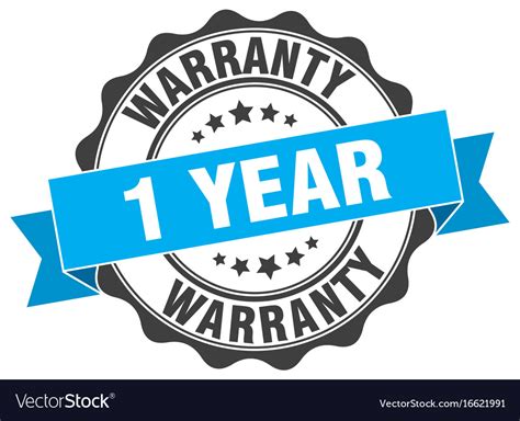 1 year warranty stamp sign seal Royalty Free Vector Image