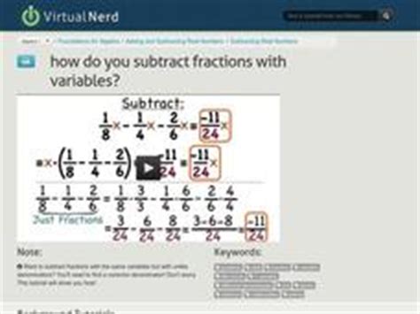 How Do You Subtract Fractions with Variables? Instructional Video for 7th - 9th Grade | Lesson ...