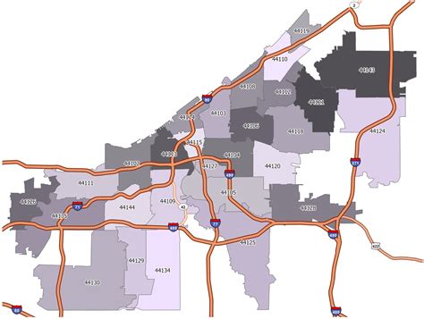 Cleveland Zip Code Map - GIS Geography