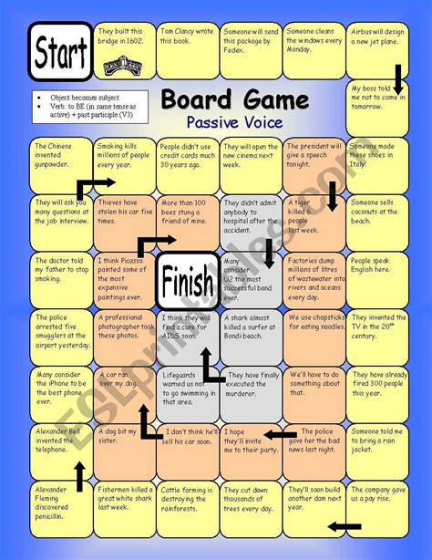 Board Game - Passive Voice - ESL worksheet by PhilipR