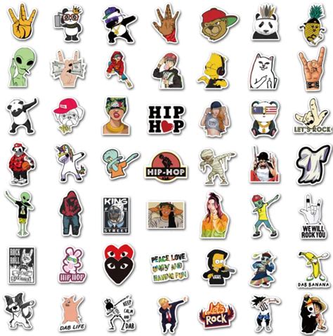 Hip Hop Graffiti Stickers Waterproof Helmet Trolley Case Notebook ...