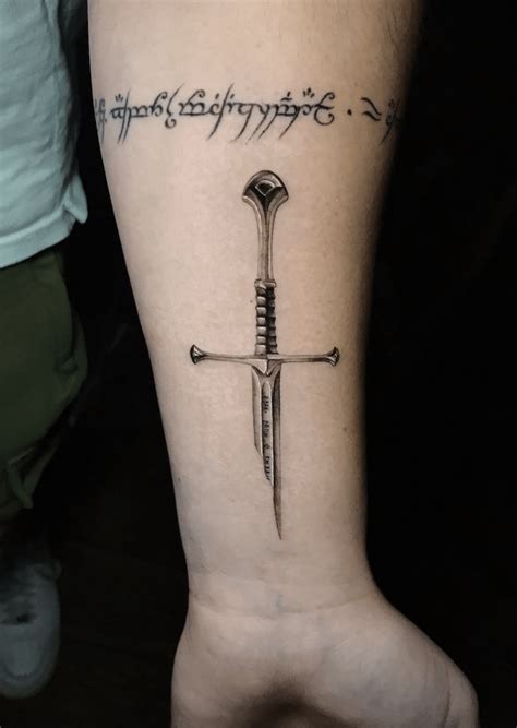 Anduril tattoo by me @morrzan_tattoo on Instagram! : r/lotr