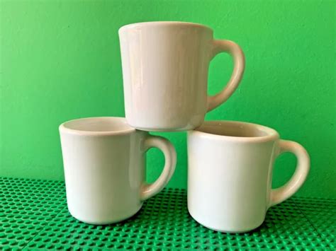 VINTAGE BURDEN COFFEE Mugs White Restaurant Ware Diner Cups USA Bird Backstamp 3 $12.99 - PicClick