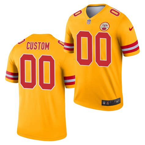 Mens Kansas City Chiefs Custom Nike Gold Inverted Legend Jersey