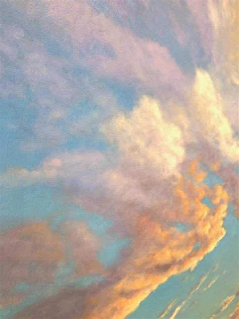 Willard Dixon - Orange Clouds, oil on canvas sky painting, Painting For Sale at 1stdibs