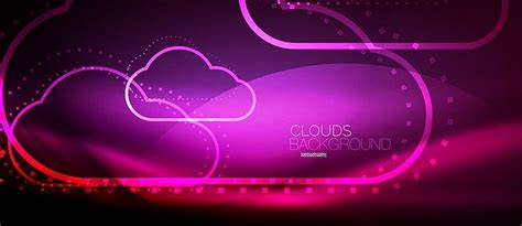 Purple Metallic Cloud Network On Gray Background Vector Vector, Vector, Icons, Online PNG and ...