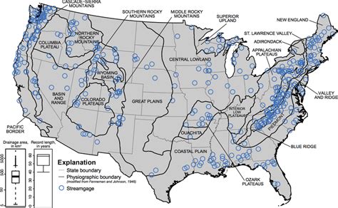 Map of the conterminous United States showing physiographic regions and ...