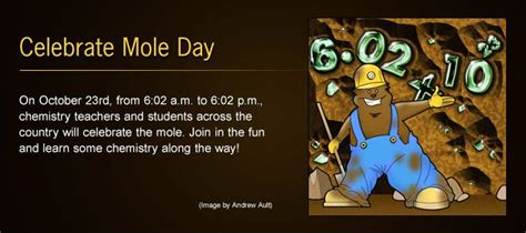 Mole Day Oct 23 | Mole day, Chemistry lessons, Chemistry teacher