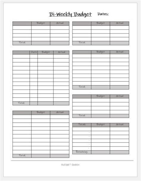 BLANK Bi-weekly Budget Template 2 PRINTABLE Finance Budget - Etsy