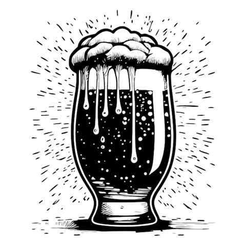 Verre à Bière Mug Vintage Croquis Dessinés à La Main Illustration Vectorielle Barre D'alcool ...