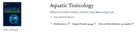 Paper accepted for publication in Aquatic Toxicology