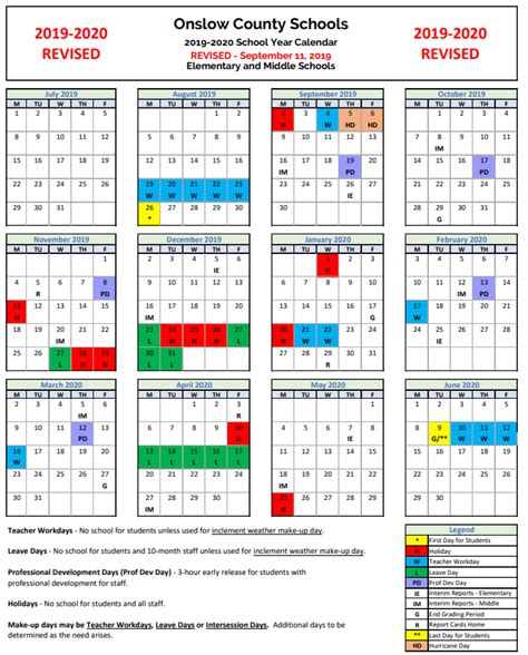 Revised Calendar - Dixon Middle School