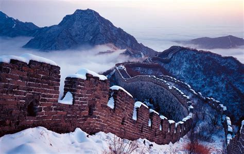 great wall under snow, china photo | One Big Photo