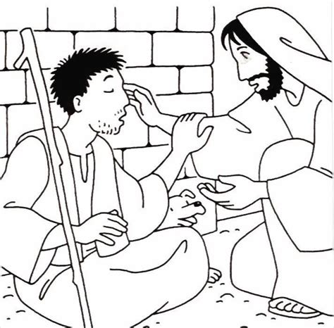 Jesus Heals Color Sheet Jesus Heals Blind Bartimaeus Coloring Page ...