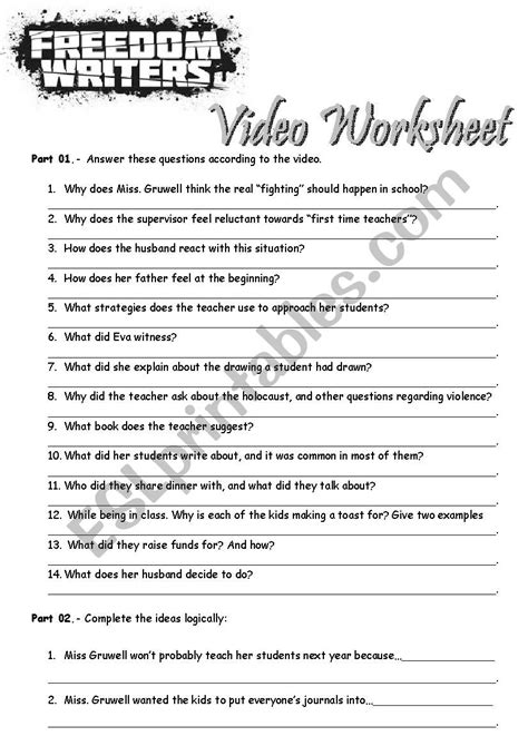 Freedom Writers - ESL worksheet by wsll99