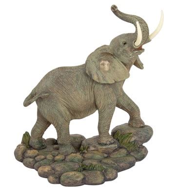 Trumpeting Elephant Figurine - Globe Imports