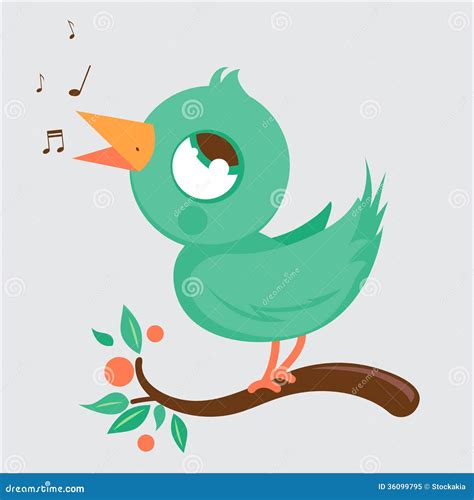 Bird Singing Karaoke Microphone Royalty-Free Illustration ...