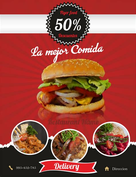 flyer gratis editables restaurant | Volantes de comida, Anuncios de ...