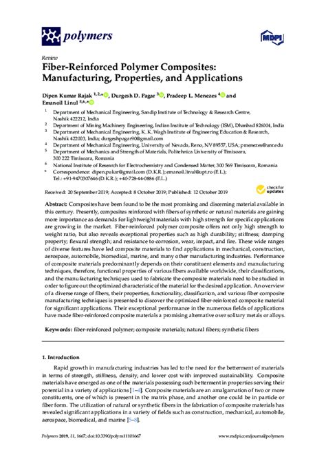 (PDF) Fiber-Reinforced Polymer Composites: Manufacturing, Properties ...