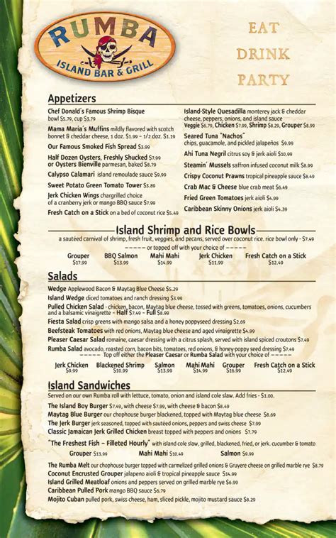 Rumba Island Bar & Grill Menu - Urbanspoon/Zomato