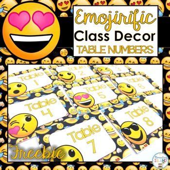 FREEBIE Emoji Classroom Decor Table Numbers