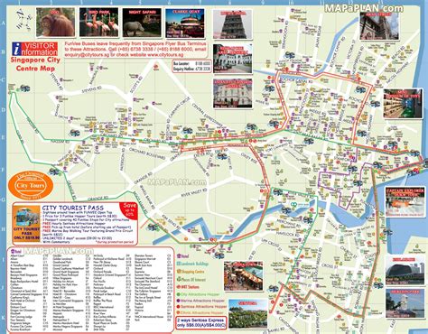 Hop-on hop-off FunVee City Tours bus landmarks routes Singapore top tourist attractions map ...