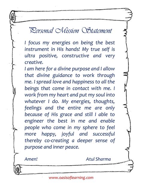 Personal Mission Statement - Example | Soft Skills and Behavioral Skills Training - Atul Sharma ...