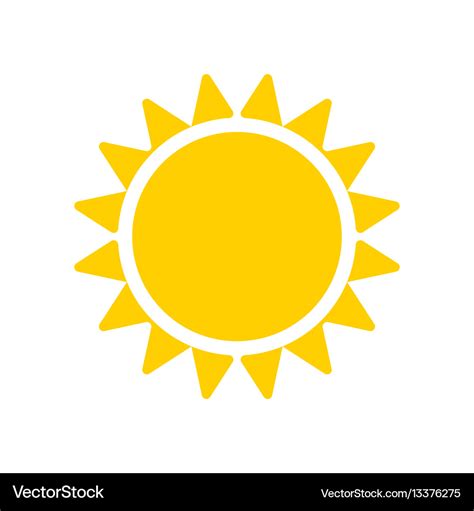 Yellow sun icon isolated on white background Vector Image