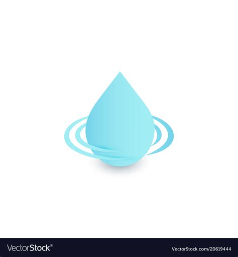 Drop logo clean water sign blue droplet Royalty Free Vector