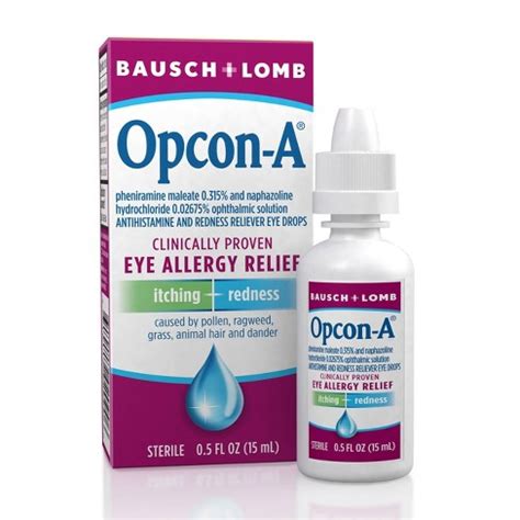 Opcon A Bausch & Lomb Allergy Relief Eye Drops - 0.5oz : Target