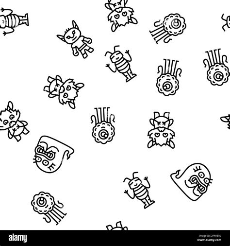 monster funny cute alien vector seamless pattern Stock Vector Image & Art - Alamy