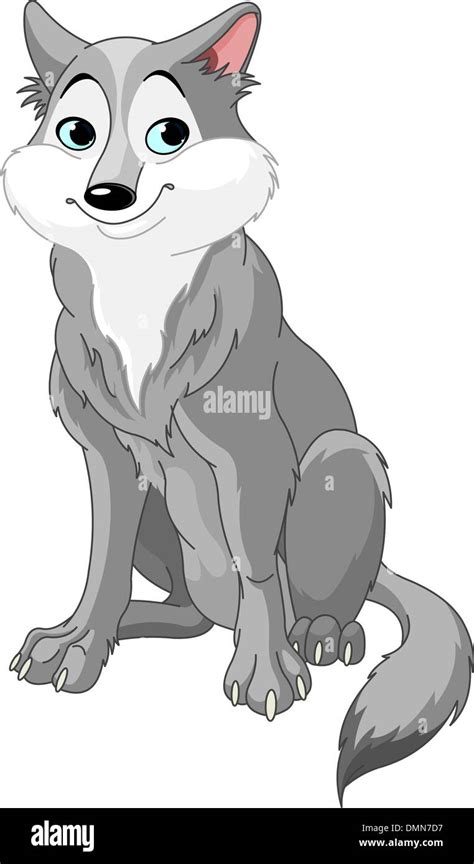 Lobo de dibujos animados Imagen Vector de stock - Alamy