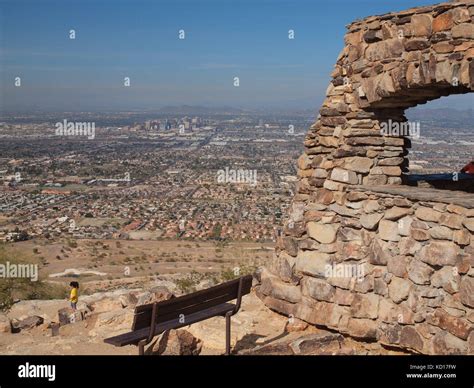 South Mountain Park, Phoenix Arizona. Looking north towards downtown ...