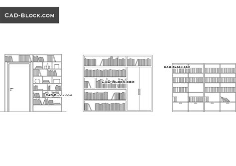 Bookshelves CAD Blocks