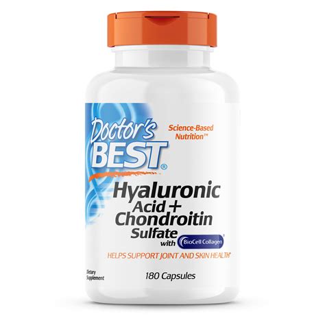 Doctor's Best Hyaluronic Acid with Chondroitin Sulfate, Non-GMO, Gluten Free, Soy Free, Joint ...